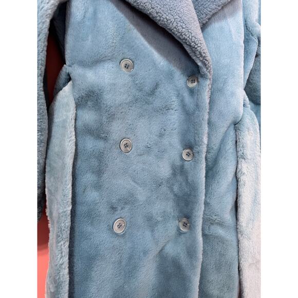STINE GOYA Happy Faux Fur Jacket in Teal Blue XS - Picture 6 of 8